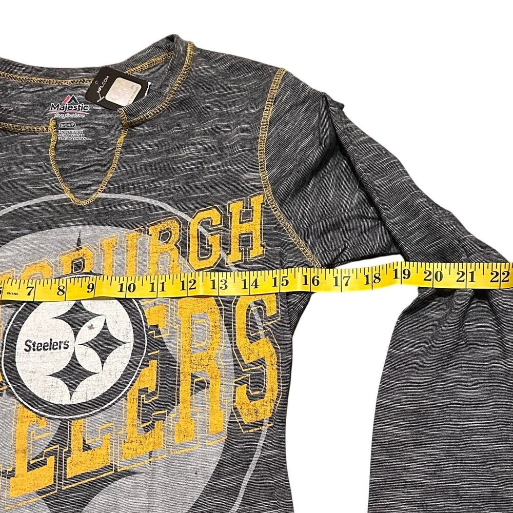 Pittsburgh Steelers Majestic NFL Long Sleeve V-Neck Shirt Women's, Size S NWOT - Picture 3 of 7
